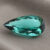 Natural blue green tourmaline gemstone with pear cut brilliance