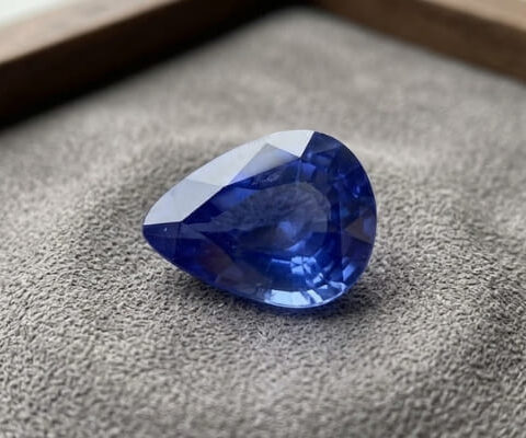 Natural blue sapphire pear cut loose gemstone