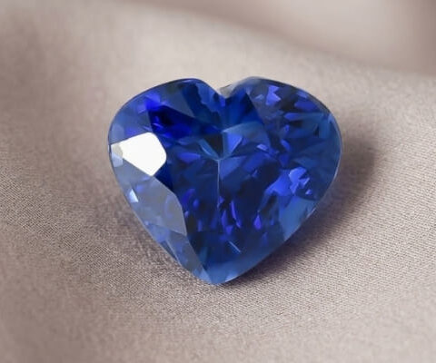 Natural blue sapphire heart cut loose gemstone