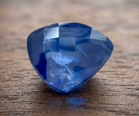 Natural blue sapphire pear cut loose gemstone with deep blue color