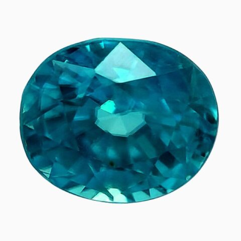 Natural deep blue zircon gemstone