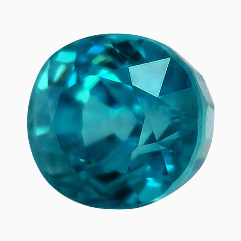 Natural deep blue zircon gemstone