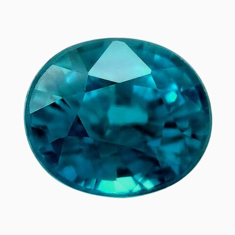 Natural vivid blue zircon gemstone