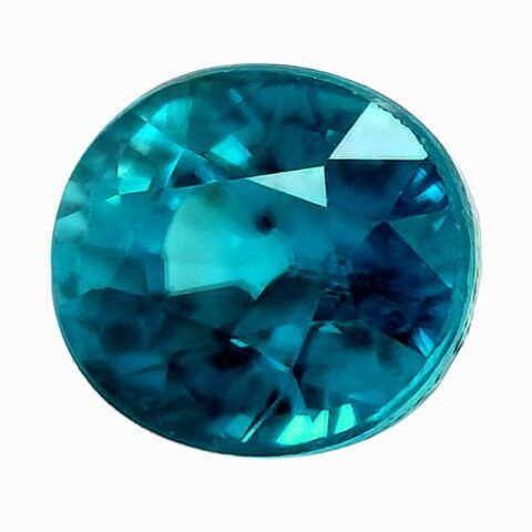 Natural vivid blue zircon gemstone