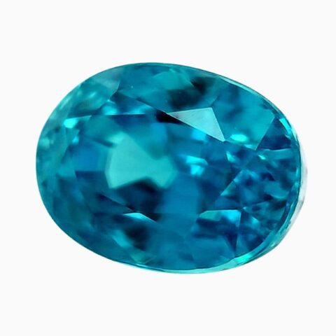 Natural rich blue zircon gemstone