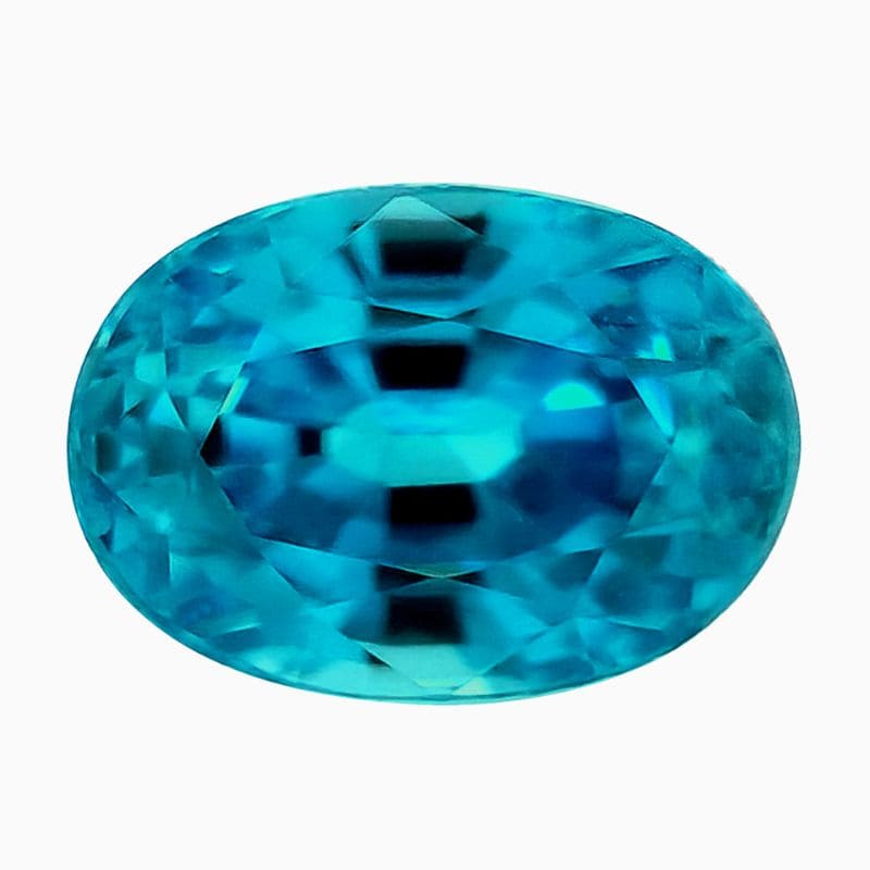 Natural rich blue zircon gemstone