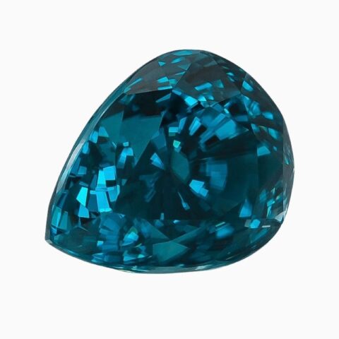 Natural blue pear zircon gemstone