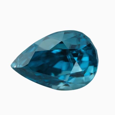 Natural blue pear zircon gemstone
