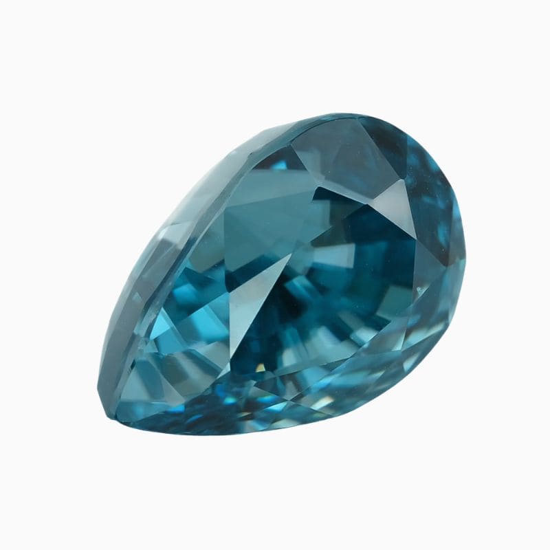 Natural blue pear zircon gemstone
