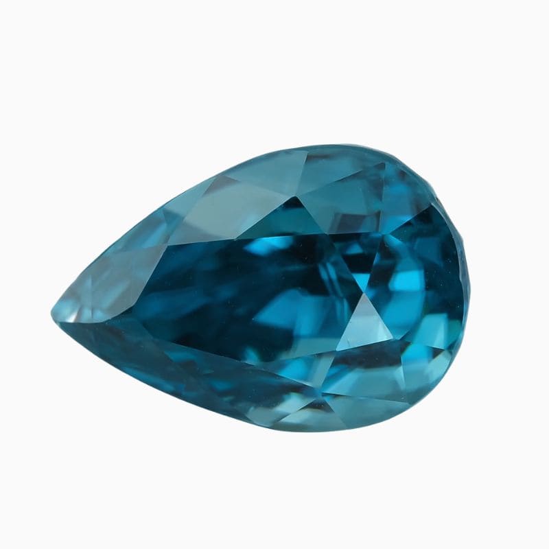 Natural blue pear zircon gemstone