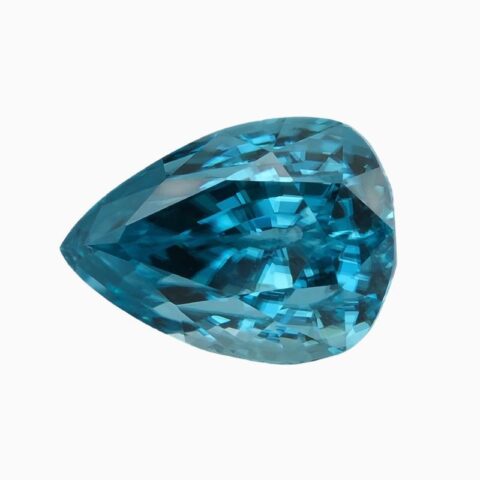 Natural blue pear zircon gemstone