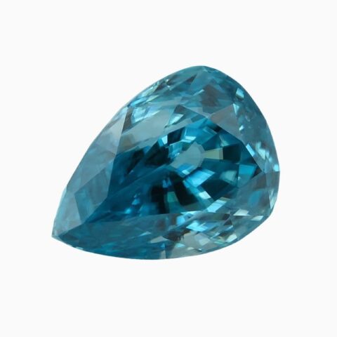 Natural blue pear zircon gemstone