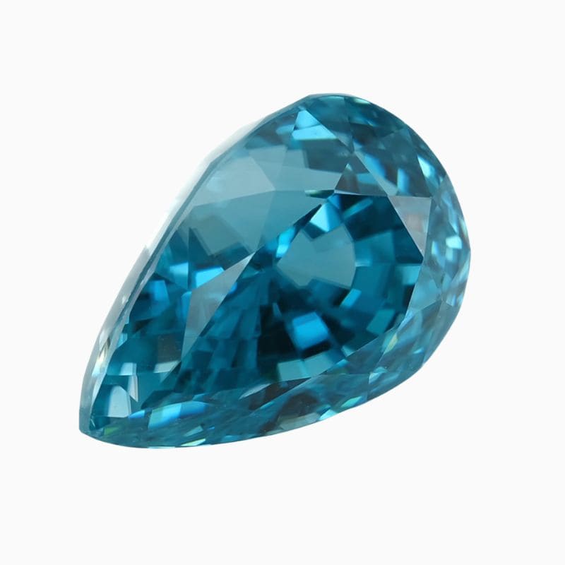 Natural blue pear zircon gemstone