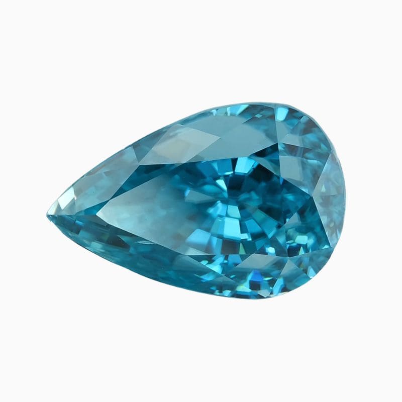Natural blue pear zircon gemstone