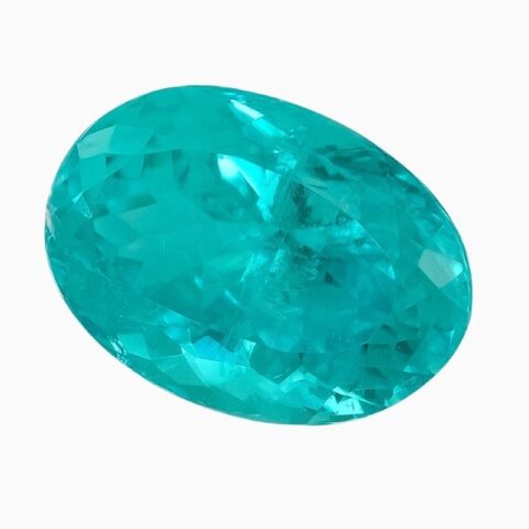 Natural green-blue Brazilian Paraiba tourmaline gemstone