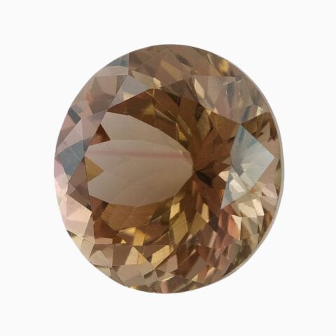 Natural brownish yellowish-orange brown tourmaline gemstone