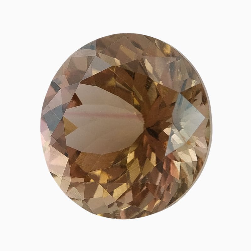 Natural brownish yellowish-orange brown tourmaline gemstone