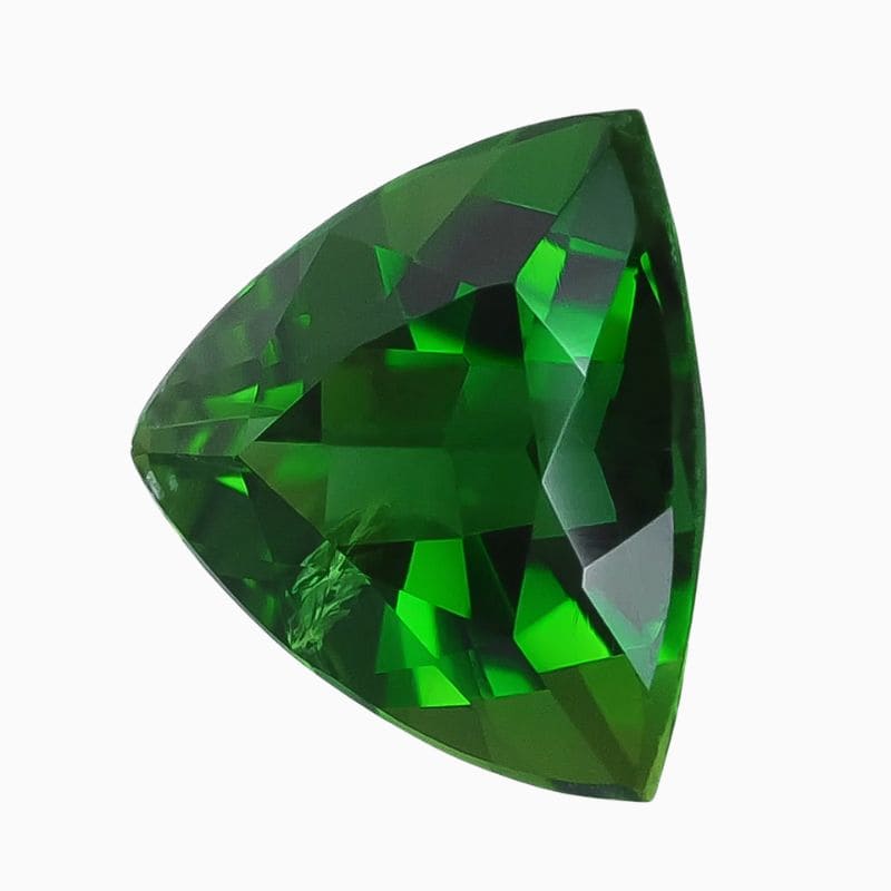 Natural vivid green chrome tourmaline gemstone