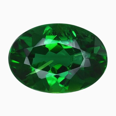 Natural emerald-green chrome tourmaline gemstone