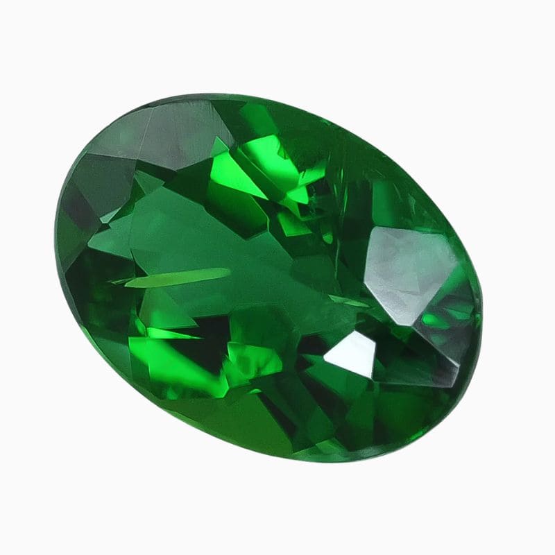 Natural emerald-green chrome tourmaline gemstone