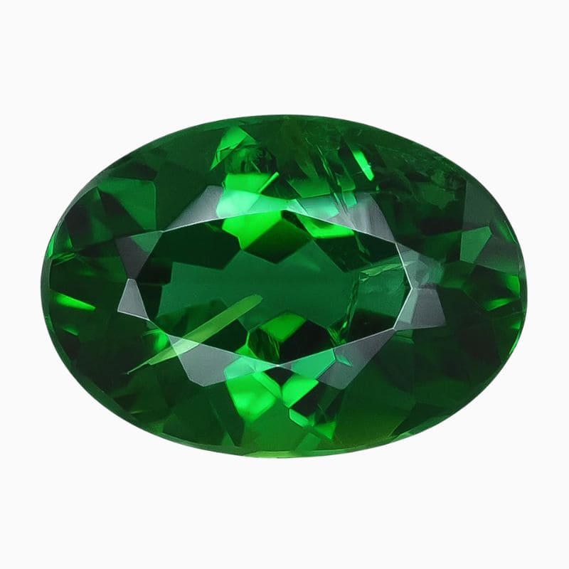 Natural emerald-green chrome tourmaline gemstone
