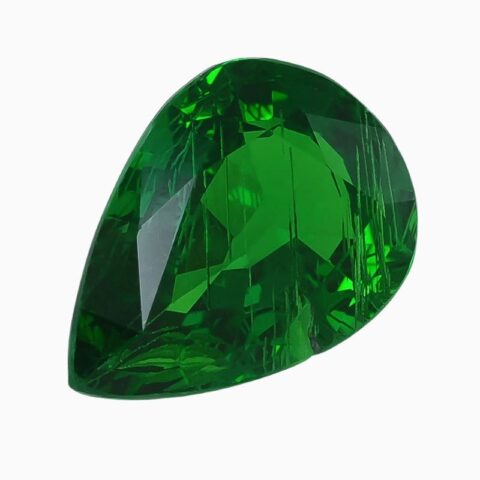 Natural forest-green chrome tourmaline gemstone