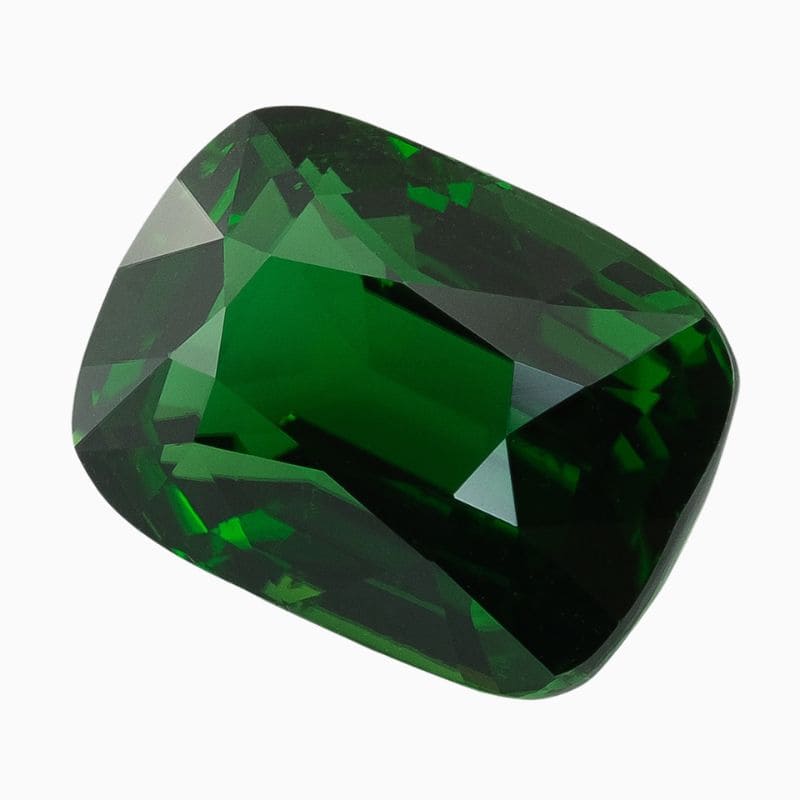 Natural lively green chrome tourmaline gemstone