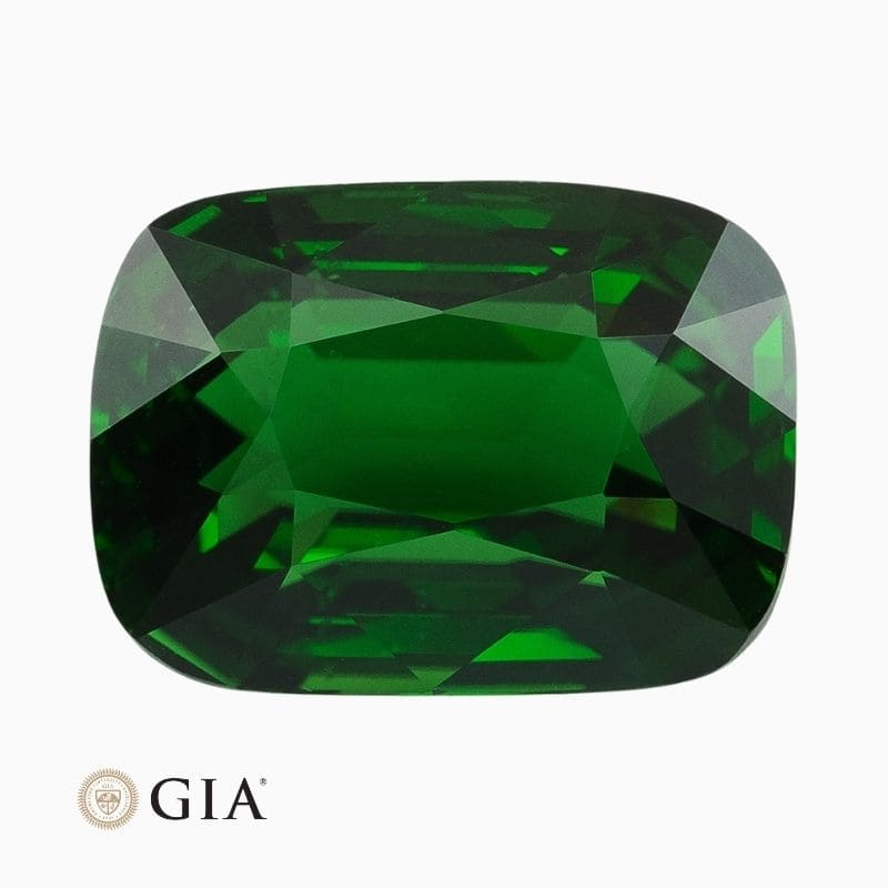 Natural lively green chrome tourmaline gemstone