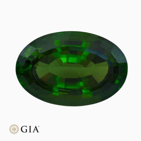 Natural rich green chrome tourmaline gemstone