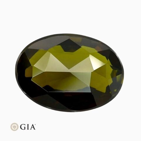 Natural purple-to-olive color change tourmaline gemstone