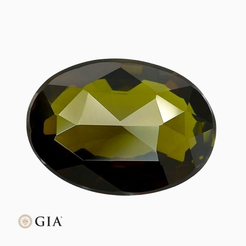 Natural purple-to-olive color change tourmaline gemstone