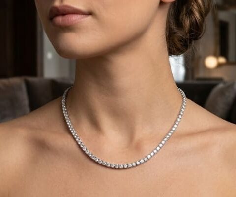 Natural Diamond Tennis Necklace