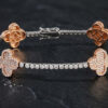 Tennis Bracelet with Clovers
