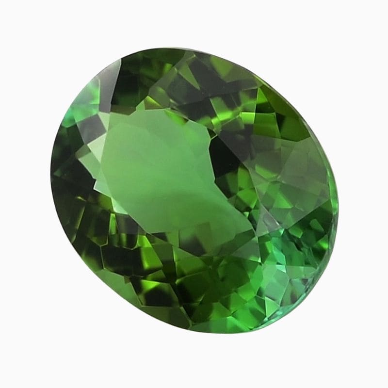 Natural green tourmaline gemstone