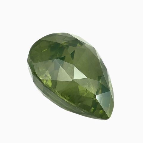 Natural green pear zircon gemstone