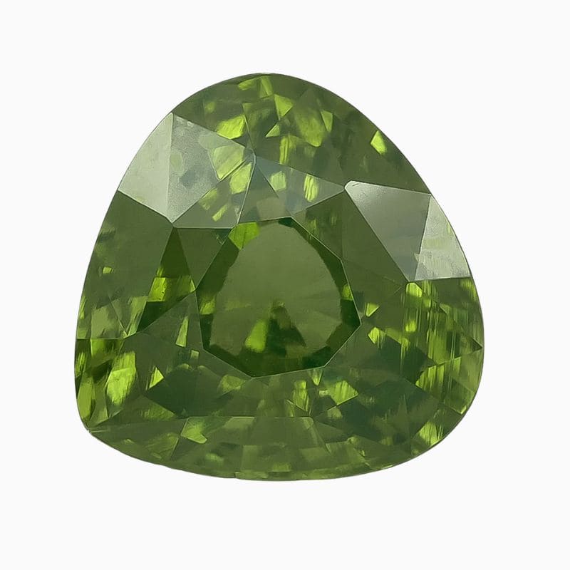 Natural green pear zircon gemstone