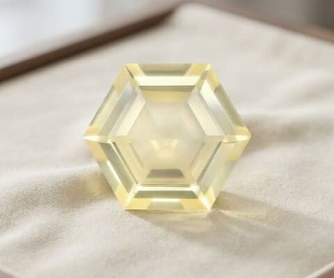 Heated Hexagonal Yellow Sapphire
