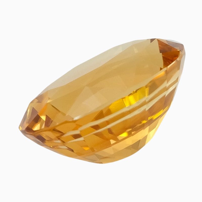 honey-yellow oval zircon gemstone