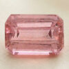 Natural imperial topaz gemstone, emerald cut front view