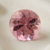 Natural imperial topaz gemstone, round cut front view