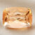 Natural imperial topaz gemstone, cushion cut front view