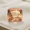 Natural imperial topaz gemstone, cushion cut front view