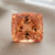 Natural imperial topaz gemstone, cushion cut front view