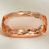 Front view of cushion-cut natural imperial topaz gemstone