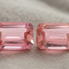 Natural pink Imperial Topaz matching pair emerald cut gemstones