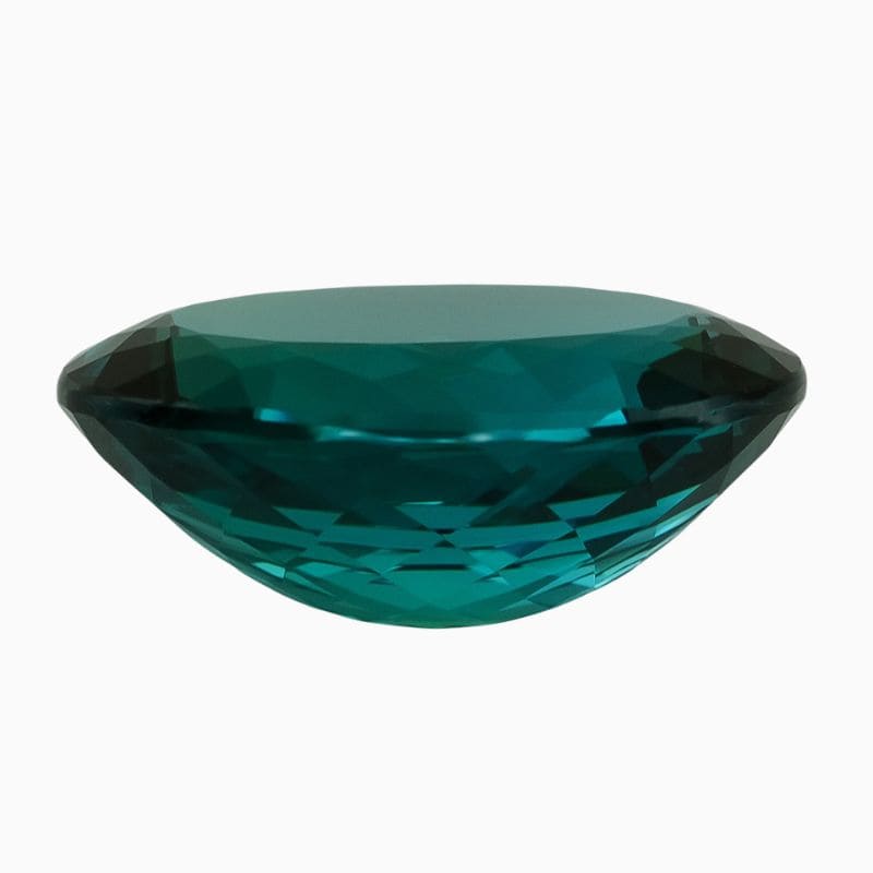 greenish-blue indicolite tourmaline gemstone