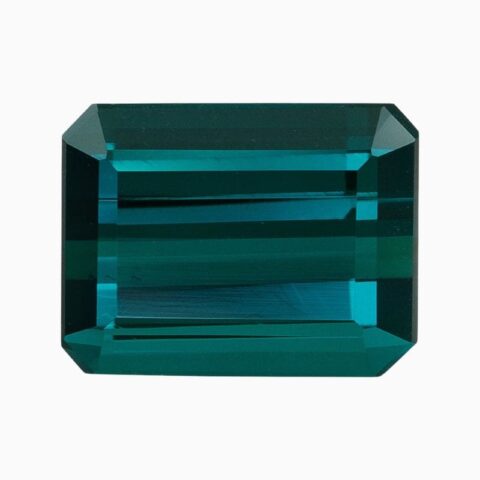 Natural bluish-green indicolite tourmaline gemstone