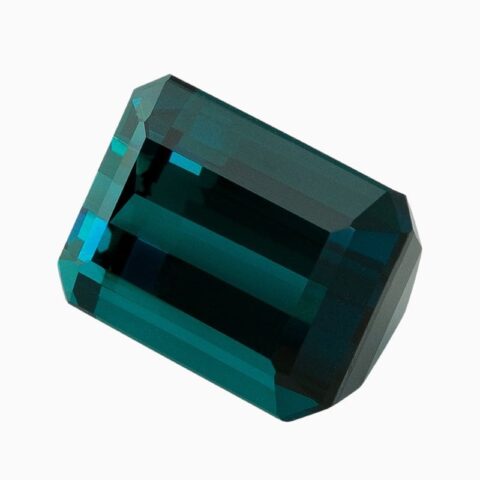 Natural bluish-green indicolite tourmaline gemstone