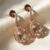 Oval Morganite and Diamond Drop Earrings in Rose Gold