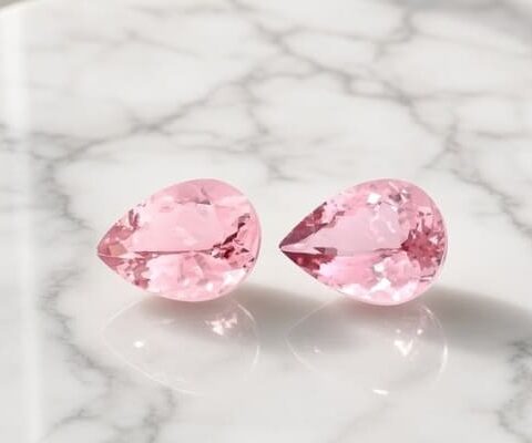 Morganite Gemstone Pair